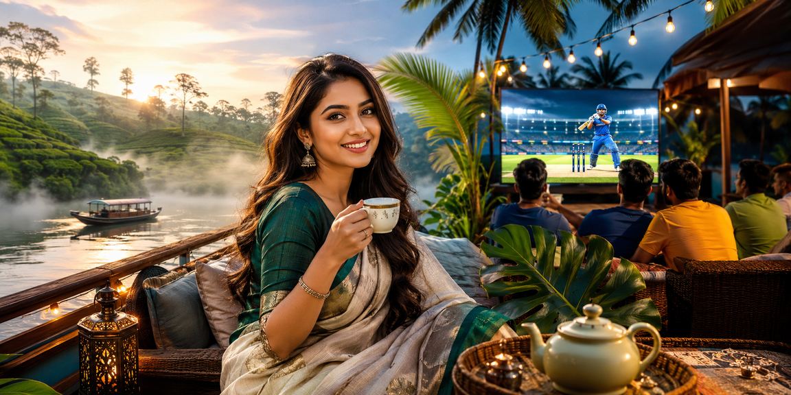 সিলেটের চা বাগানে ক্রিকেট বেটিং বিশ্লেষণের দৃশ্য